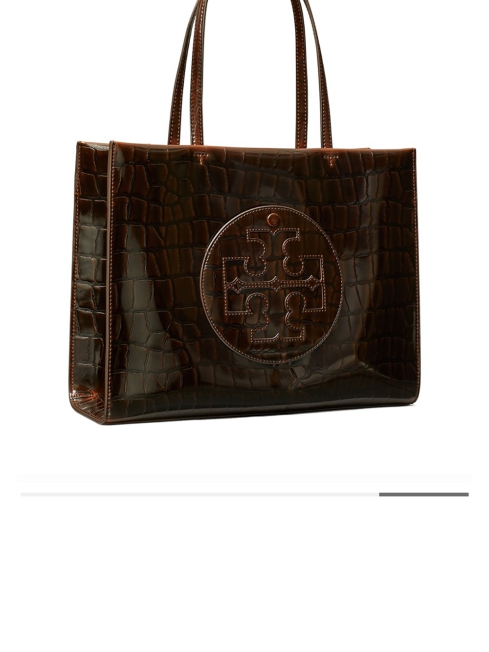 NWOT TORY BURCH ELLA croc embossed small tote. - Picture 3 of 16